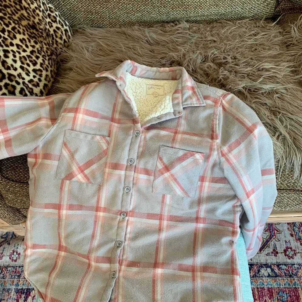 Soft Plaid Fleece-Lined Shirt/Coat